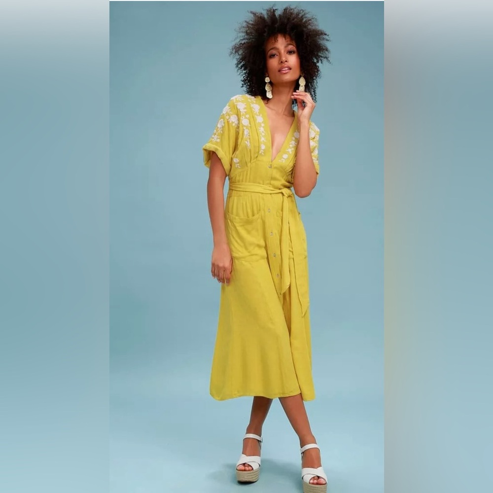 Free People button up midi dress